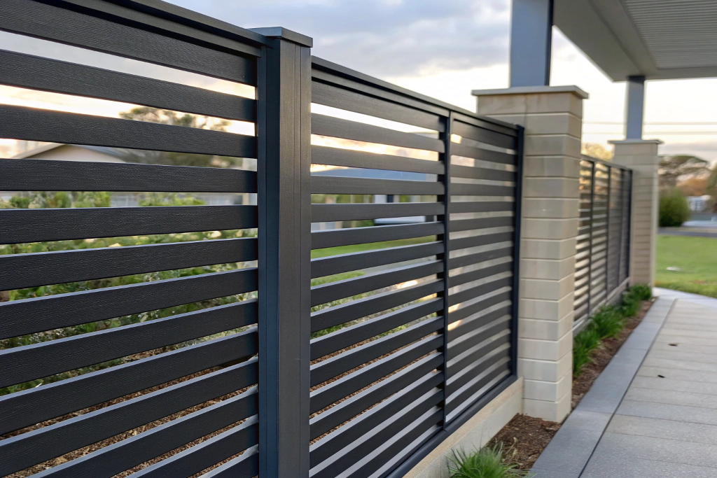 powder coated aluminium slat screen Adelaide patio modern home